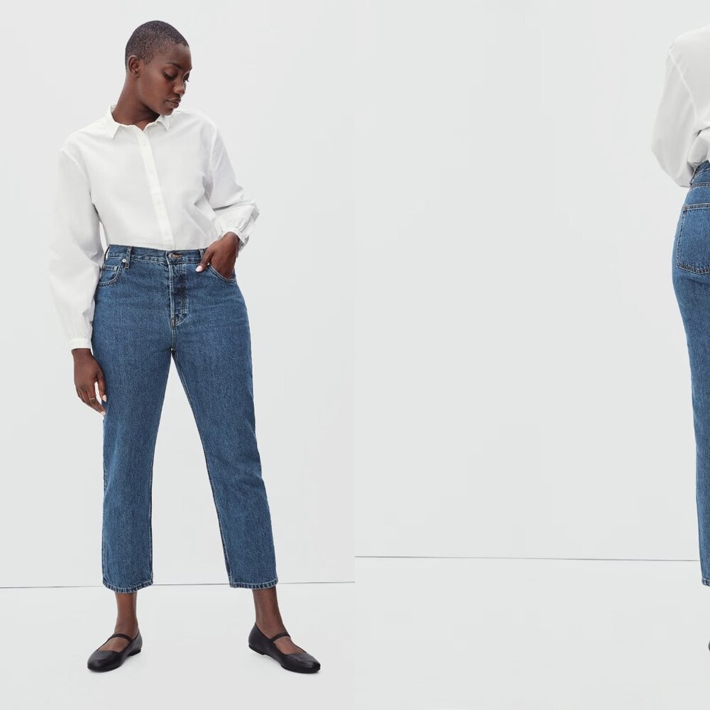 EVERLANE the curvy 90s cheeky straight jeans in northridge (32R)